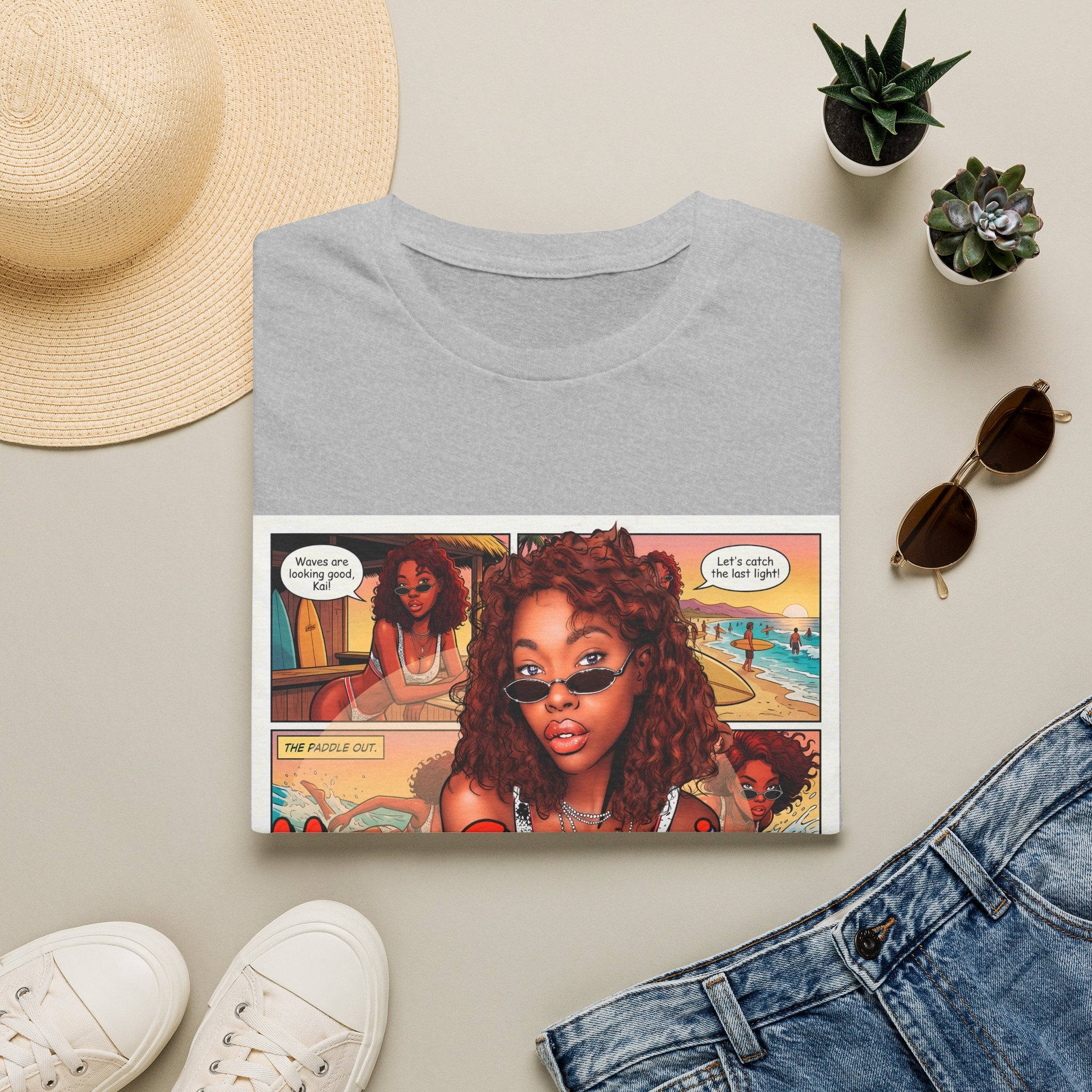 Graphic T-Shirt — "My Sunnies My Rules" Retro Comic Beach Vibe