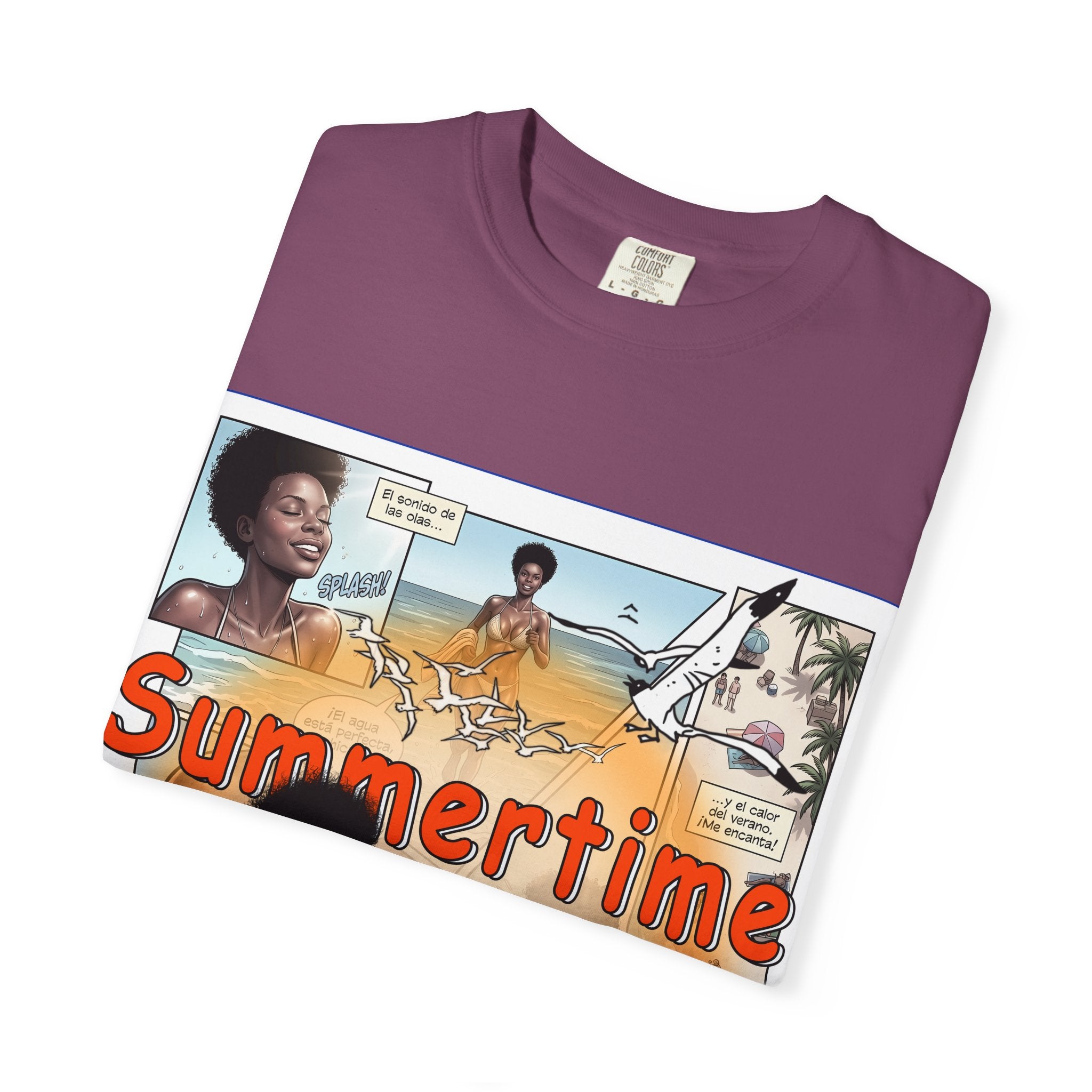 Summertime Retro Beach T-shirt — Vintage Comic Pinup Design
