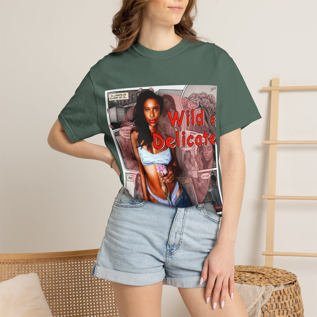 Wild & Delicate Graphic T‑Shirt — Vintage Pinup Collage Tee