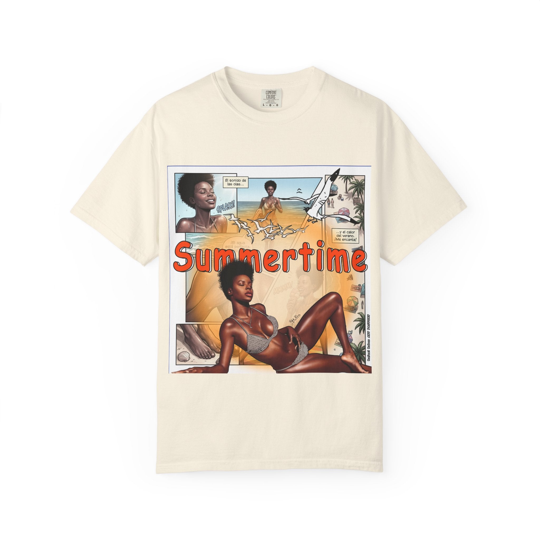 Summertime Retro Beach T-shirt — Vintage Comic Pinup Design