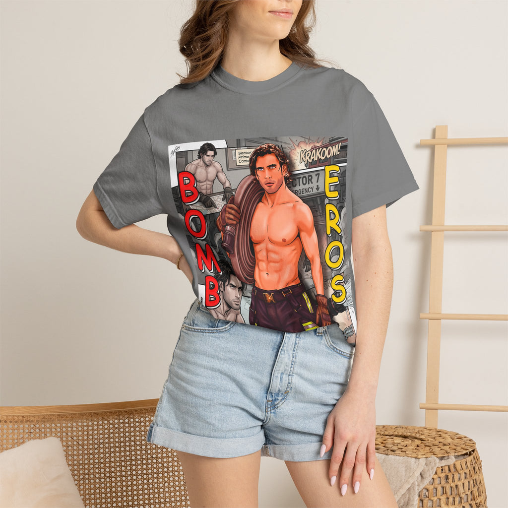 Bomb Eros Graphic T-Shirt — Vintage Comic Muscle Art