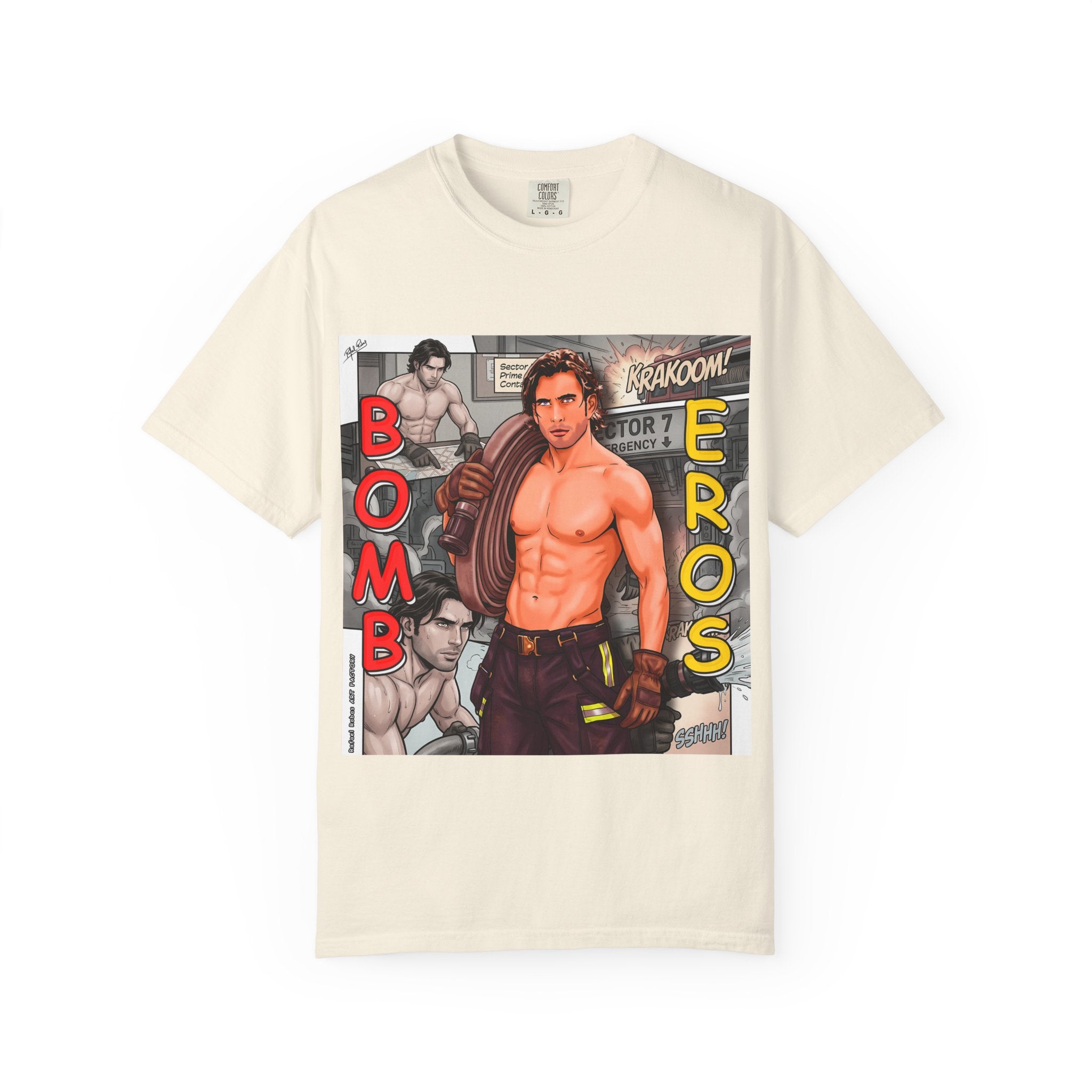 Bomb Eros Graphic T-Shirt — Vintage Comic Muscle Art