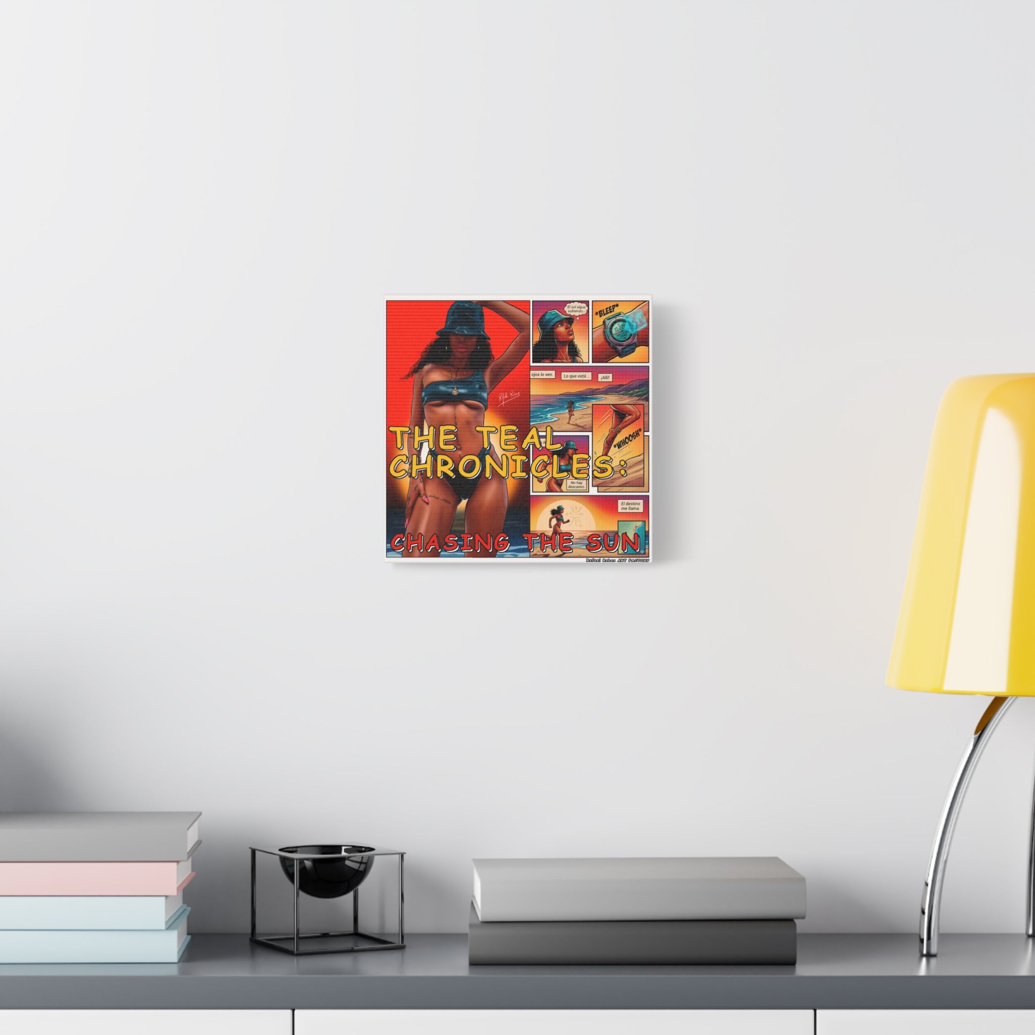 The Teal Chronicles Canvas Print — Pop Art Beach Comic Wall Art