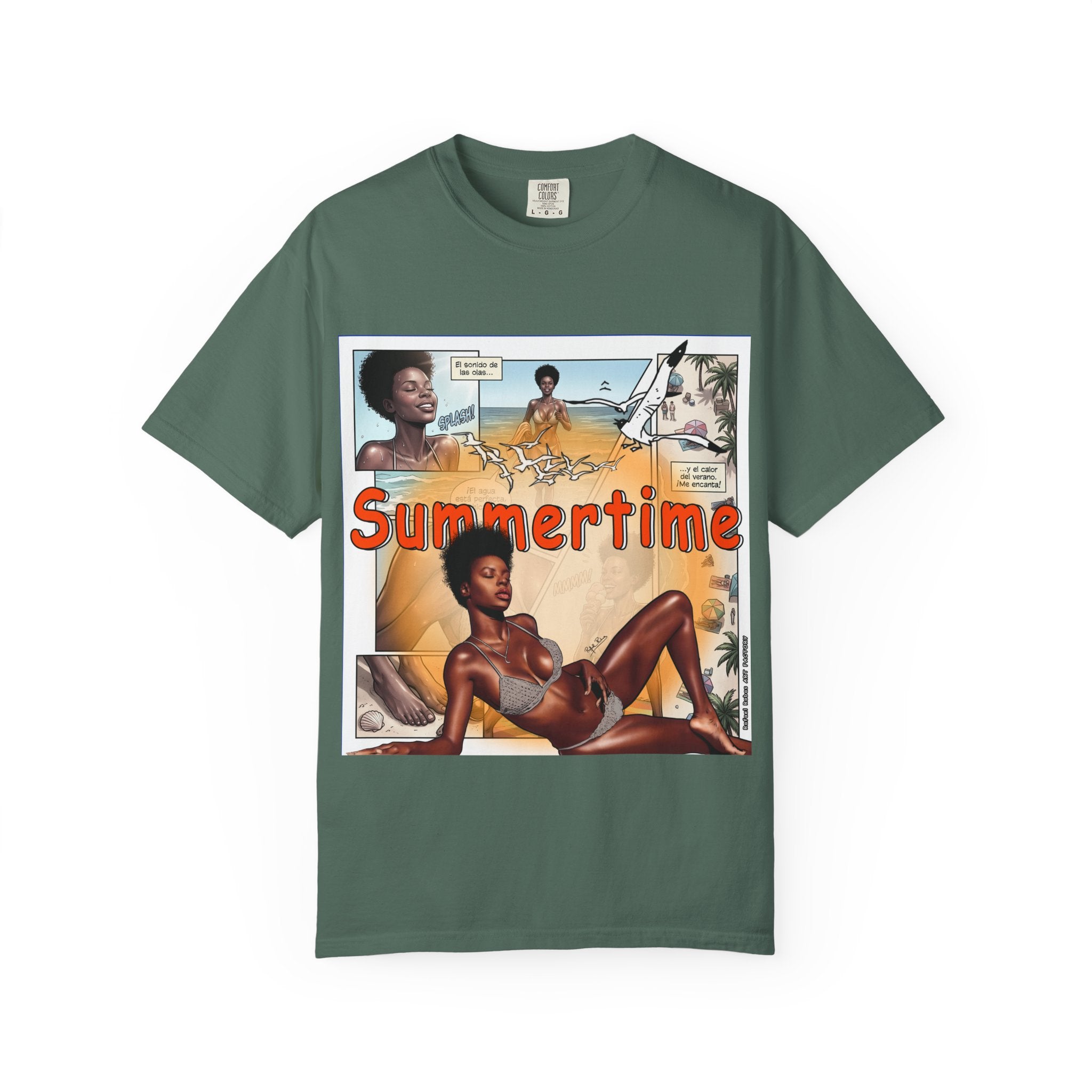 Summertime Retro Beach T-shirt — Vintage Comic Pinup Design