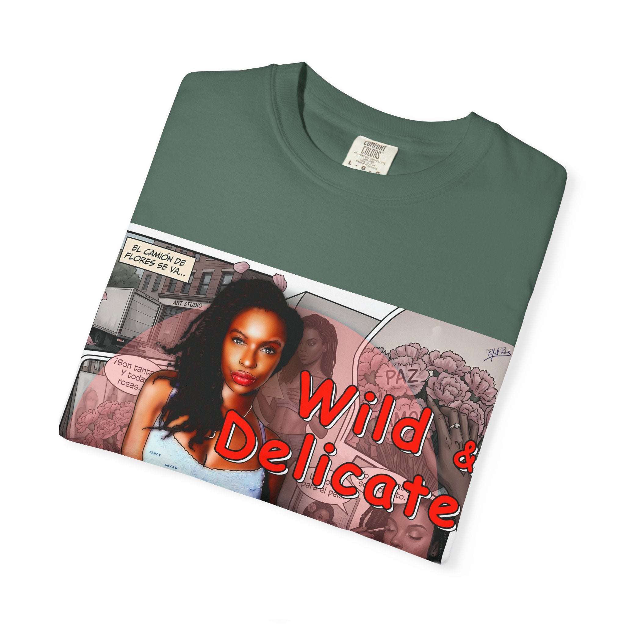 Wild & Delicate Graphic T‑Shirt — Vintage Pinup Collage Tee