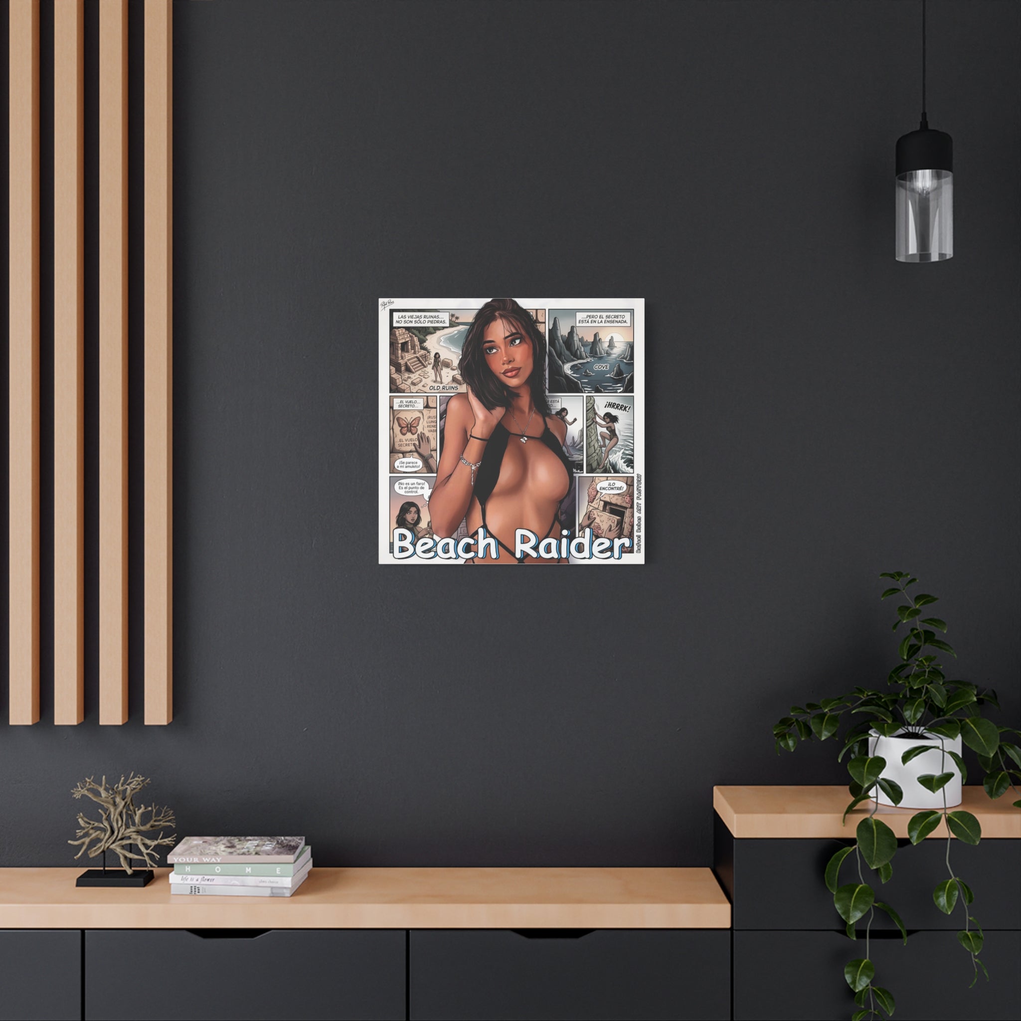 Beach Raider Matte Canvas Print — Stretched 1.25" Comic Art Wall Decor