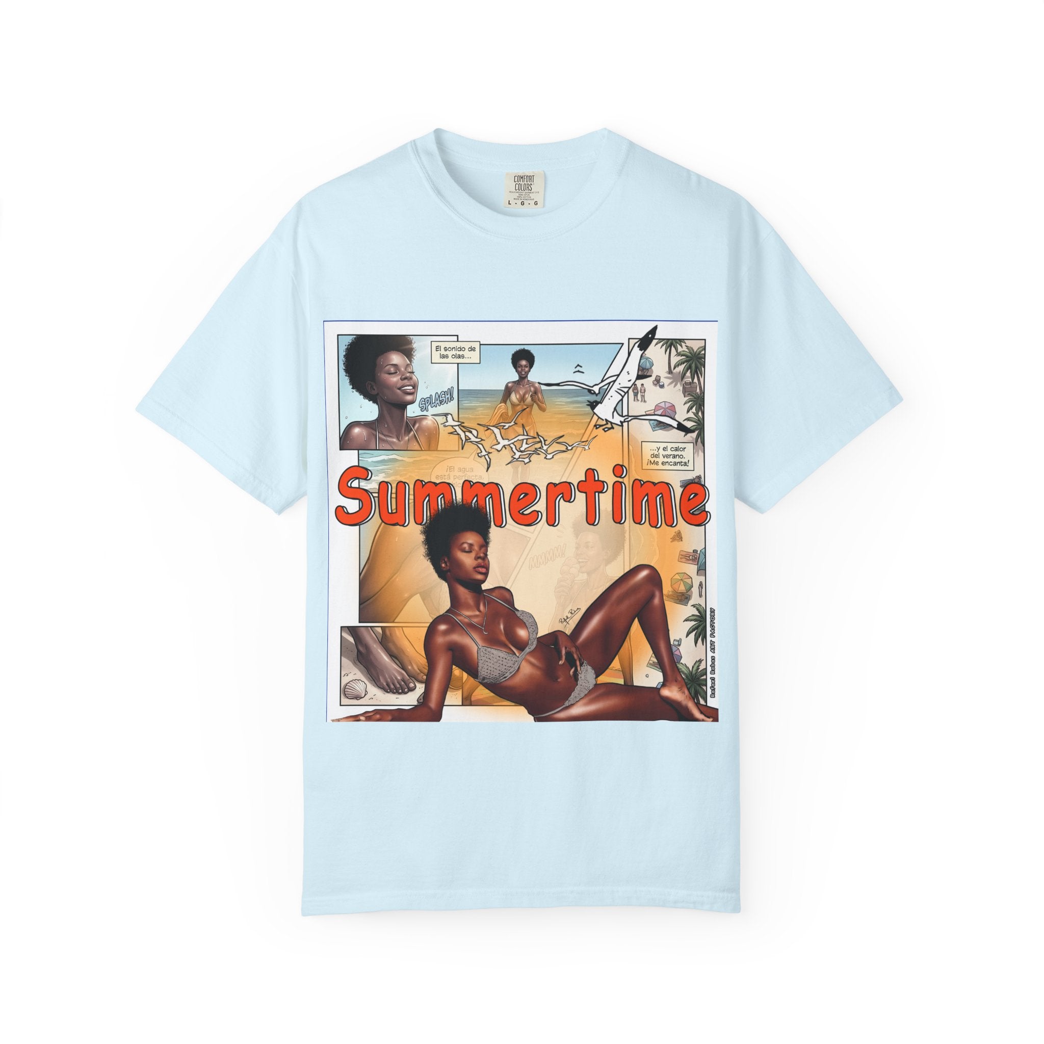 Summertime Retro Beach T-shirt — Vintage Comic Pinup Design