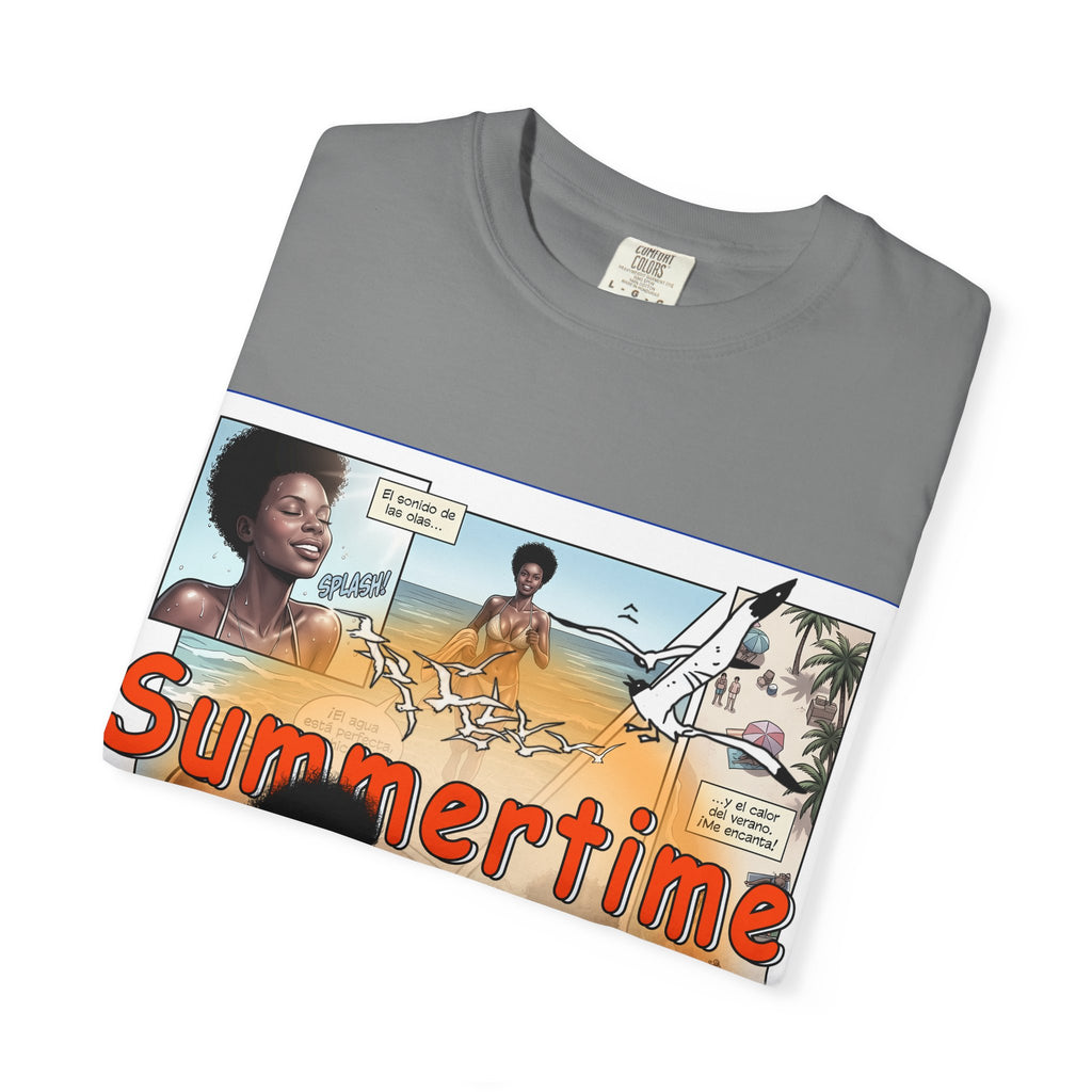 Summertime Retro Beach T-shirt — Vintage Comic Pinup Design