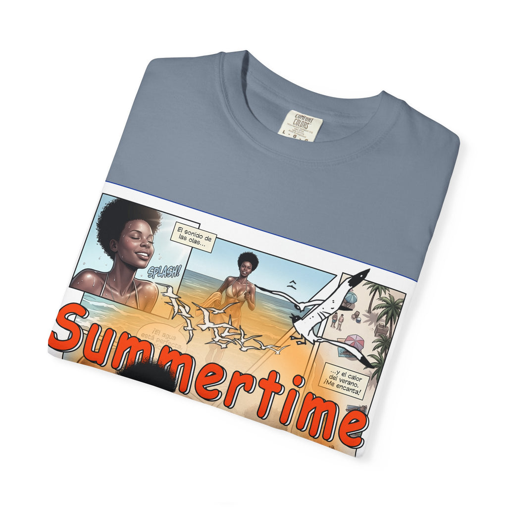 Summertime Retro Beach T-shirt — Vintage Comic Pinup Design
