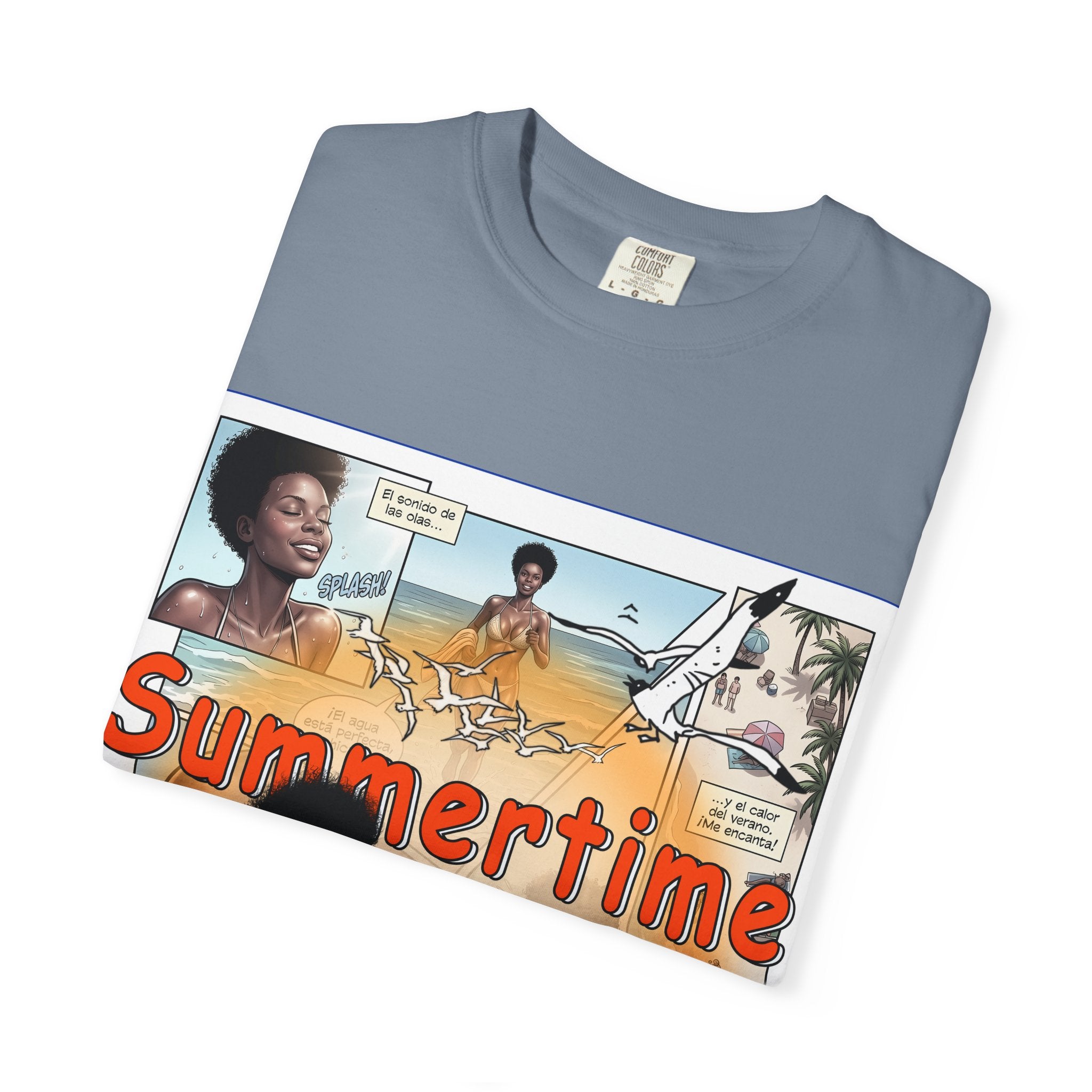 Summertime Retro Beach T-shirt — Vintage Comic Pinup Design