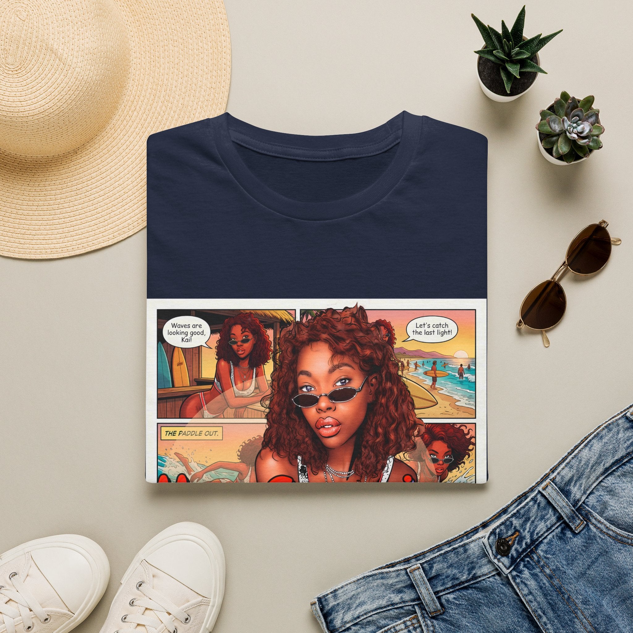 Graphic T-Shirt — "My Sunnies My Rules" Retro Comic Beach Vibe