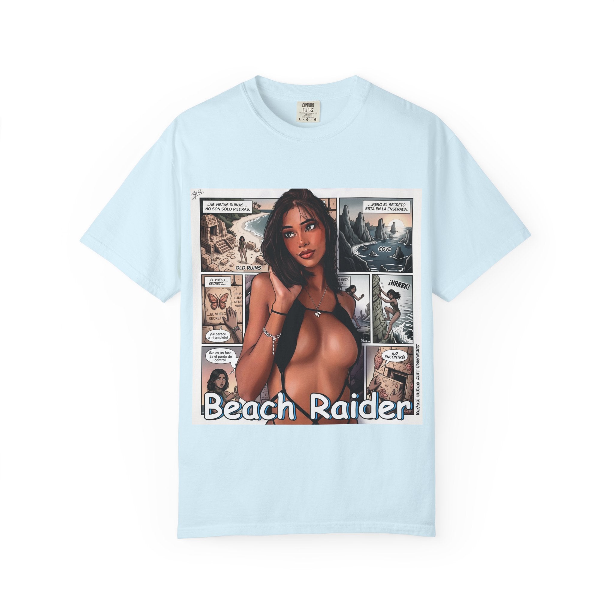 Graphic Tee — "Beach Raider" Pinup Comic Art T-Shirt