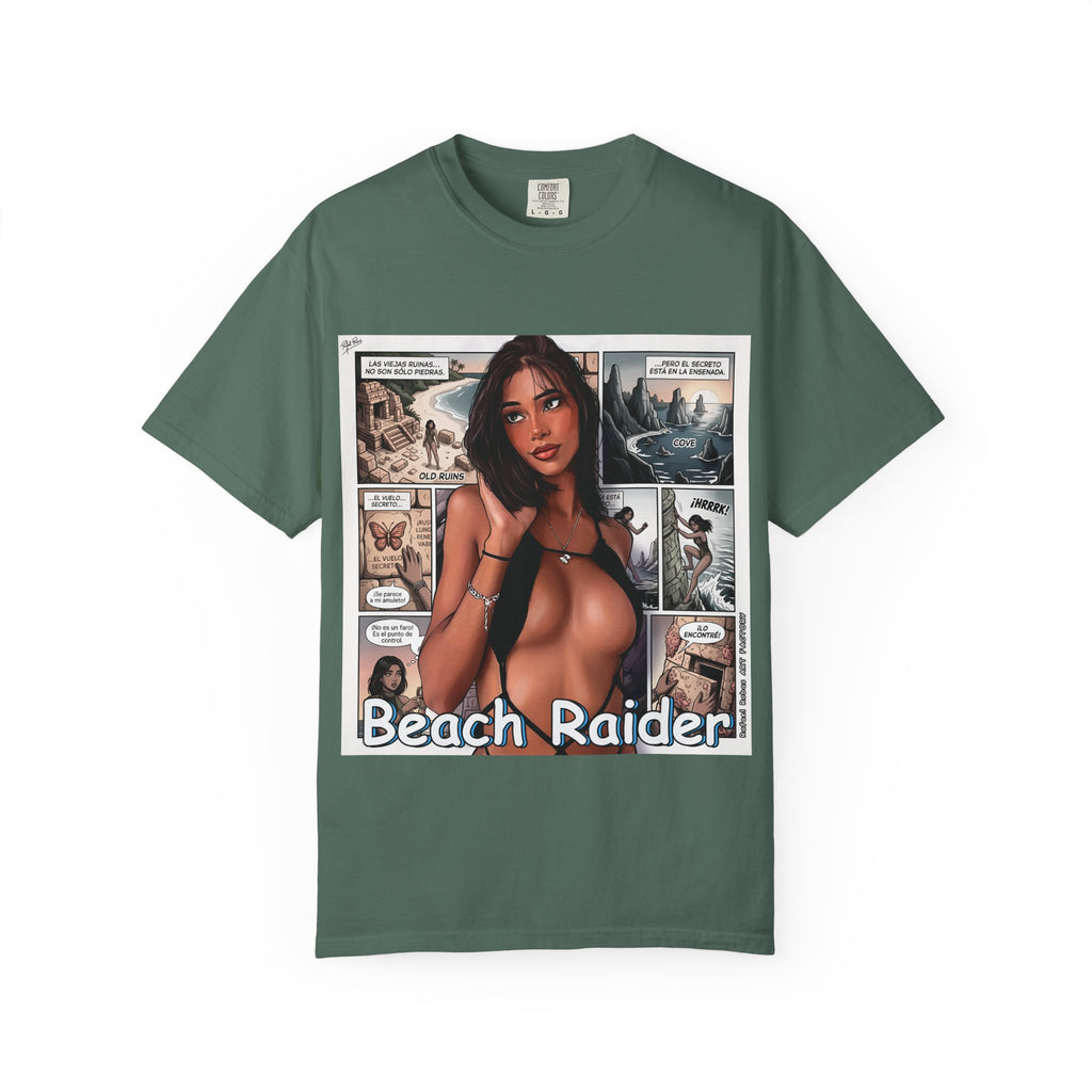 Graphic Tee — "Beach Raider" Pinup Comic Art T-Shirt