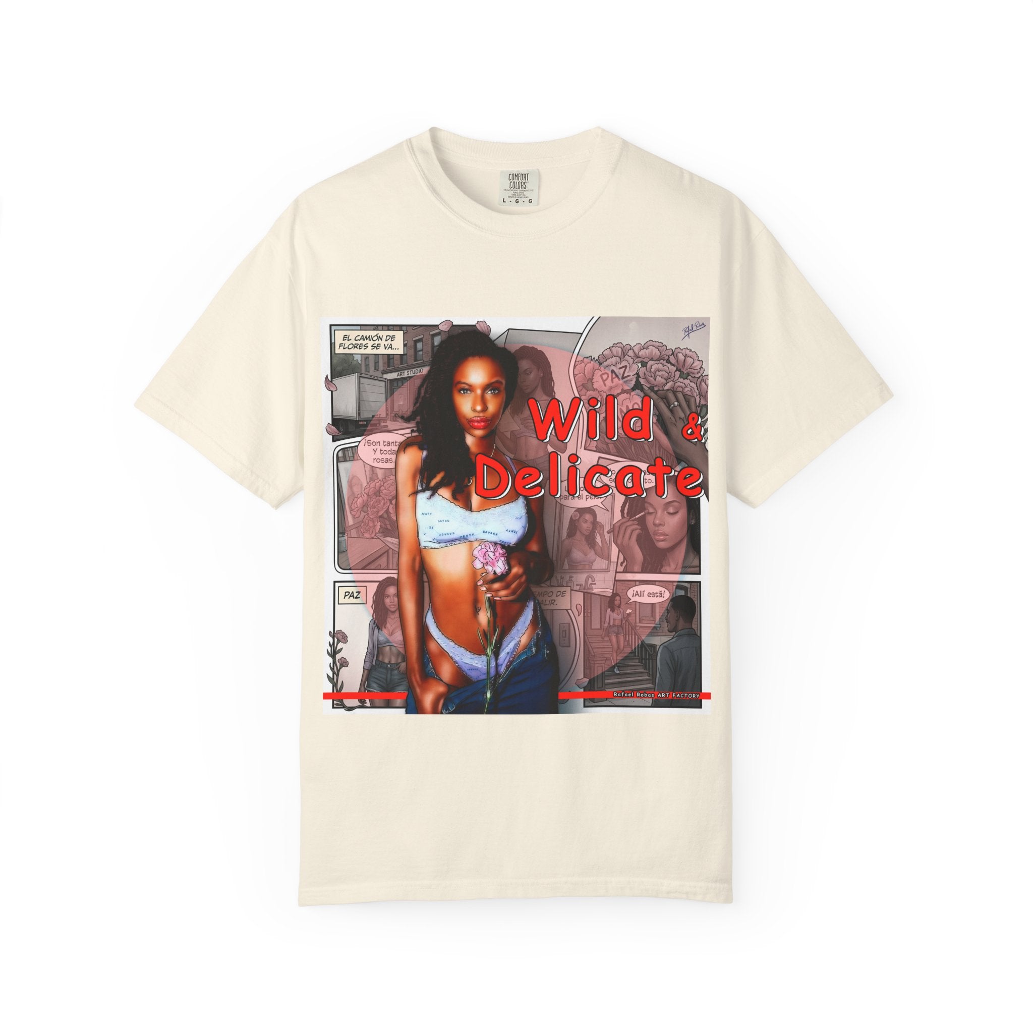 Wild & Delicate Graphic T‑Shirt — Vintage Pinup Collage Tee