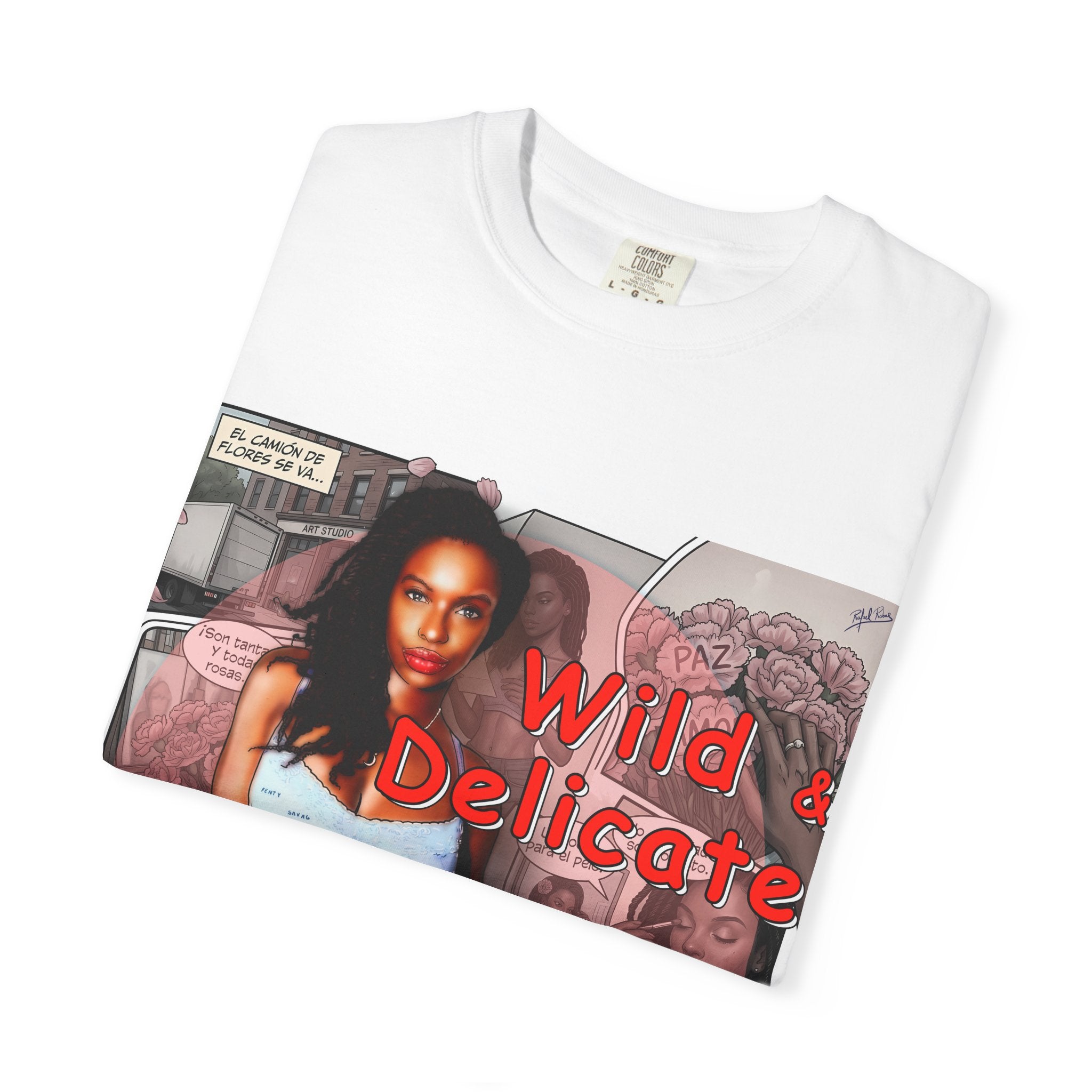 Wild & Delicate Graphic T‑Shirt — Vintage Pinup Collage Tee