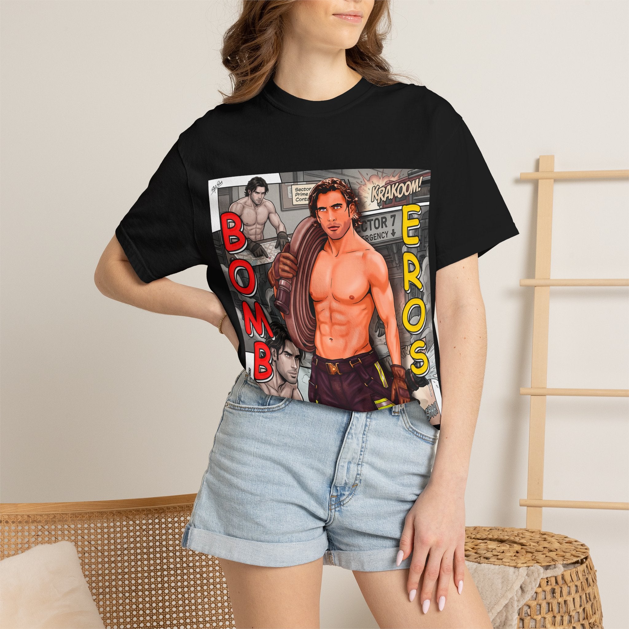 Bomb Eros Graphic T-Shirt — Vintage Comic Muscle Art