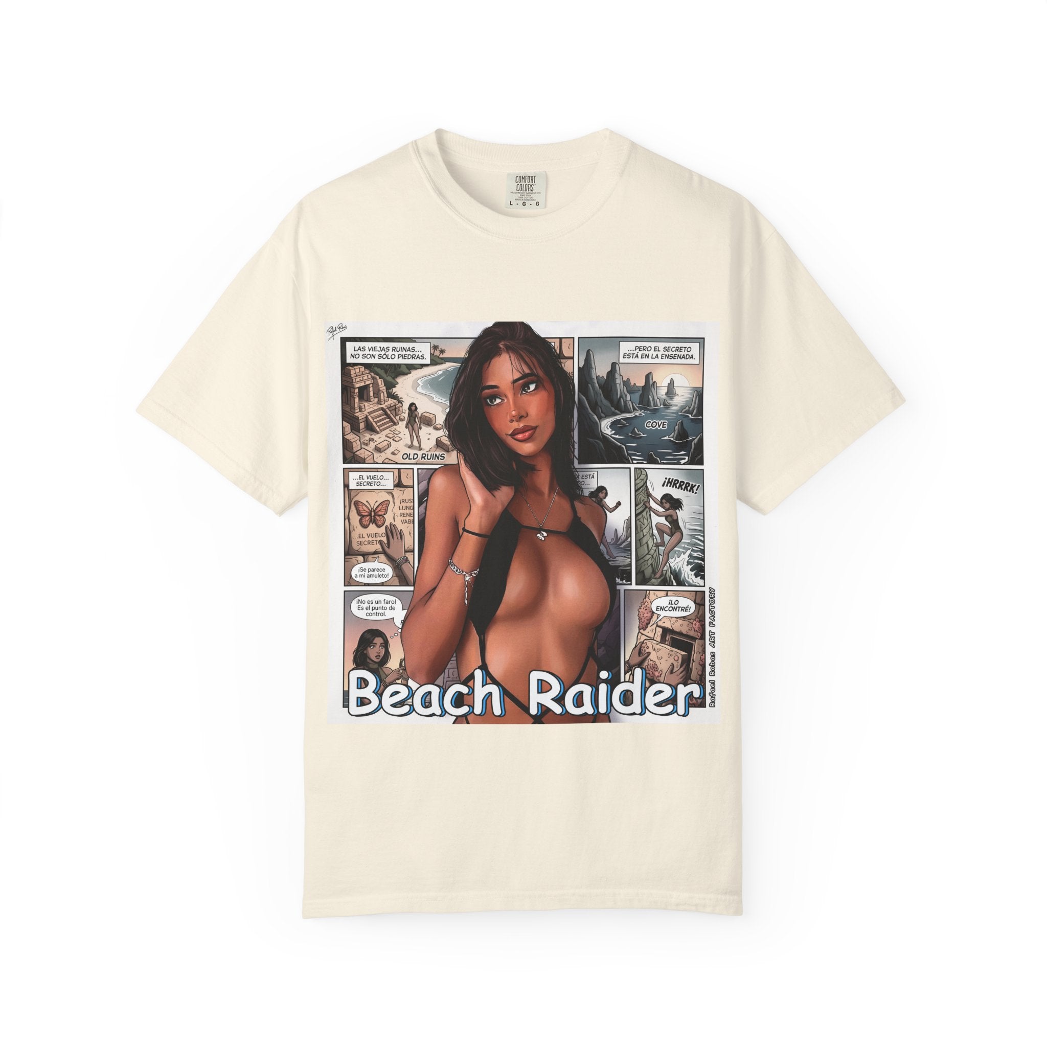 Graphic Tee — "Beach Raider" Pinup Comic Art T-Shirt