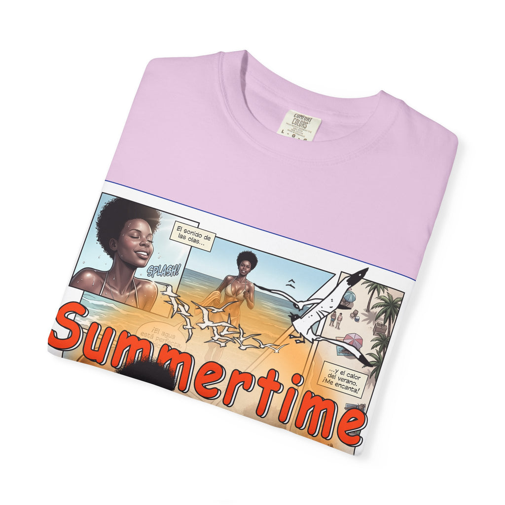 Summertime Retro Beach T-shirt — Vintage Comic Pinup Design