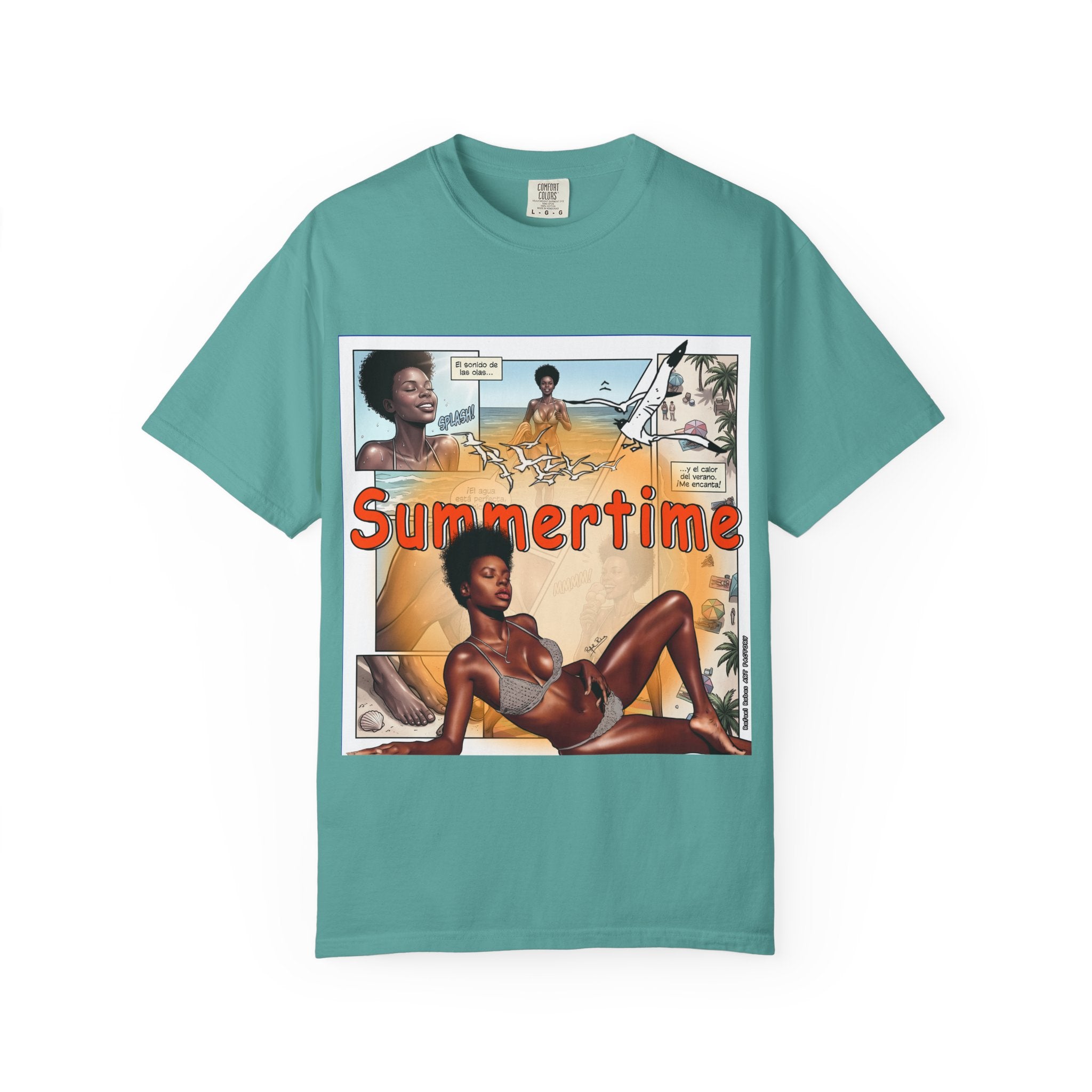 Summertime Retro Beach T-shirt — Vintage Comic Pinup Design