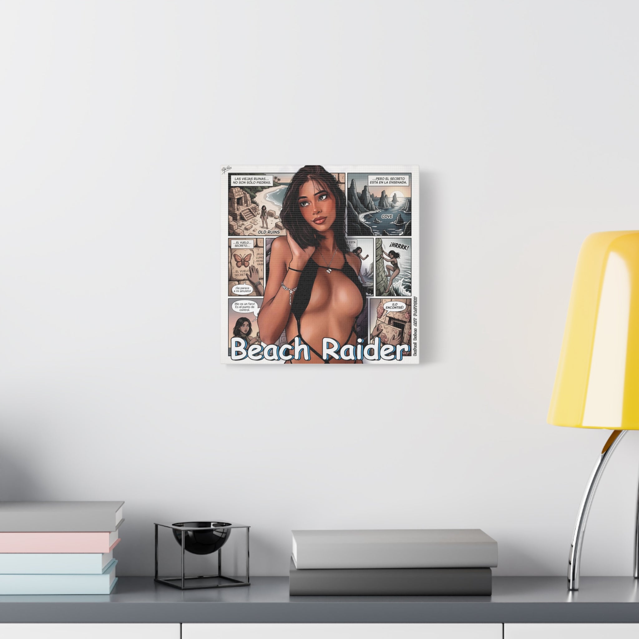 Beach Raider Matte Canvas Print — Stretched 1.25" Comic Art Wall Decor