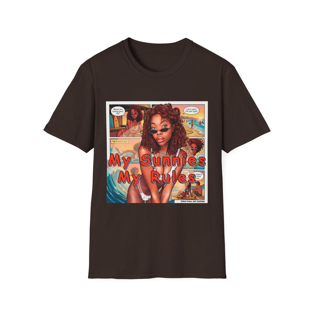 Graphic T-Shirt — "My Sunnies My Rules" Retro Comic Beach Vibe