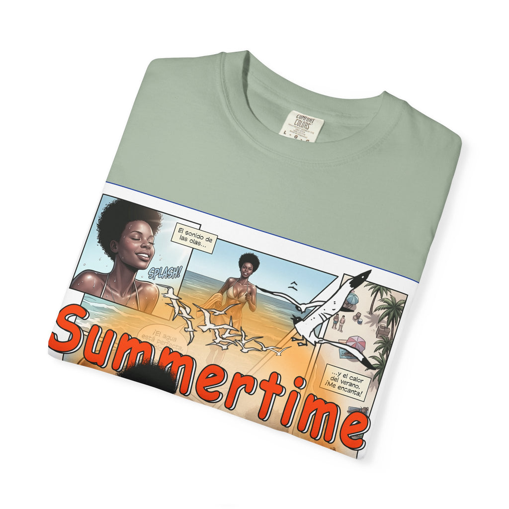 Summertime Retro Beach T-shirt — Vintage Comic Pinup Design