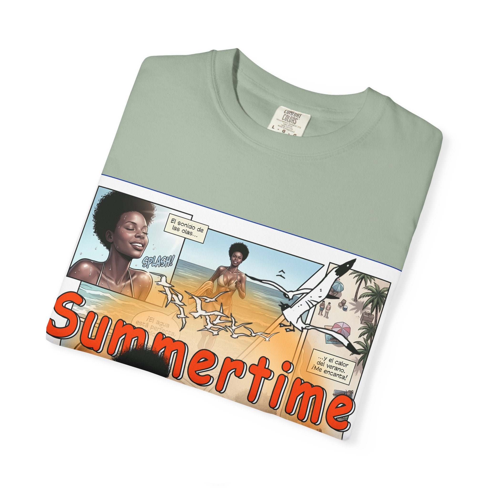 Summertime Retro Beach T-shirt — Vintage Comic Pinup Design