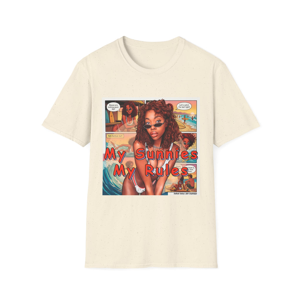 Graphic T-Shirt — "My Sunnies My Rules" Retro Comic Beach Vibe