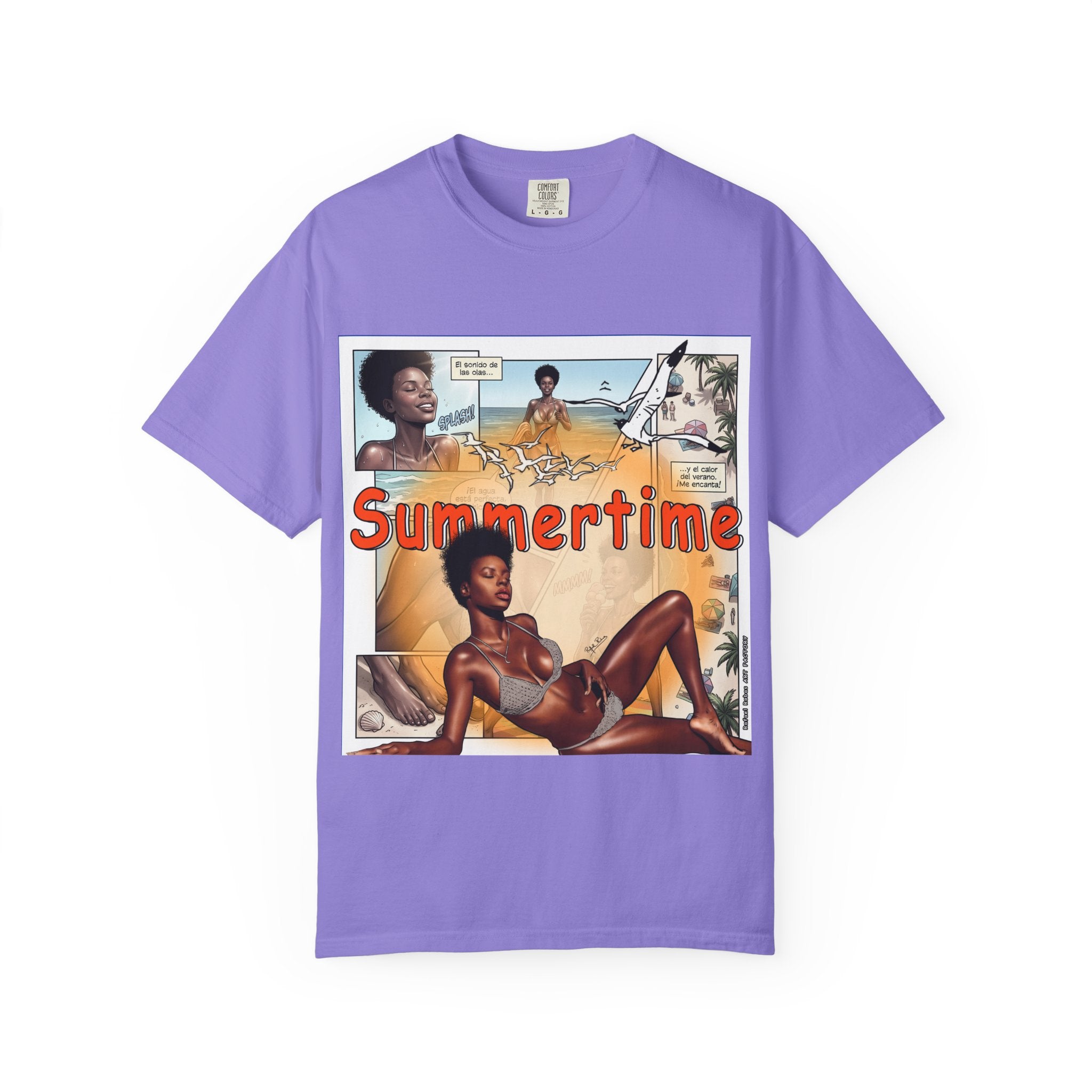 Summertime Retro Beach T-shirt — Vintage Comic Pinup Design