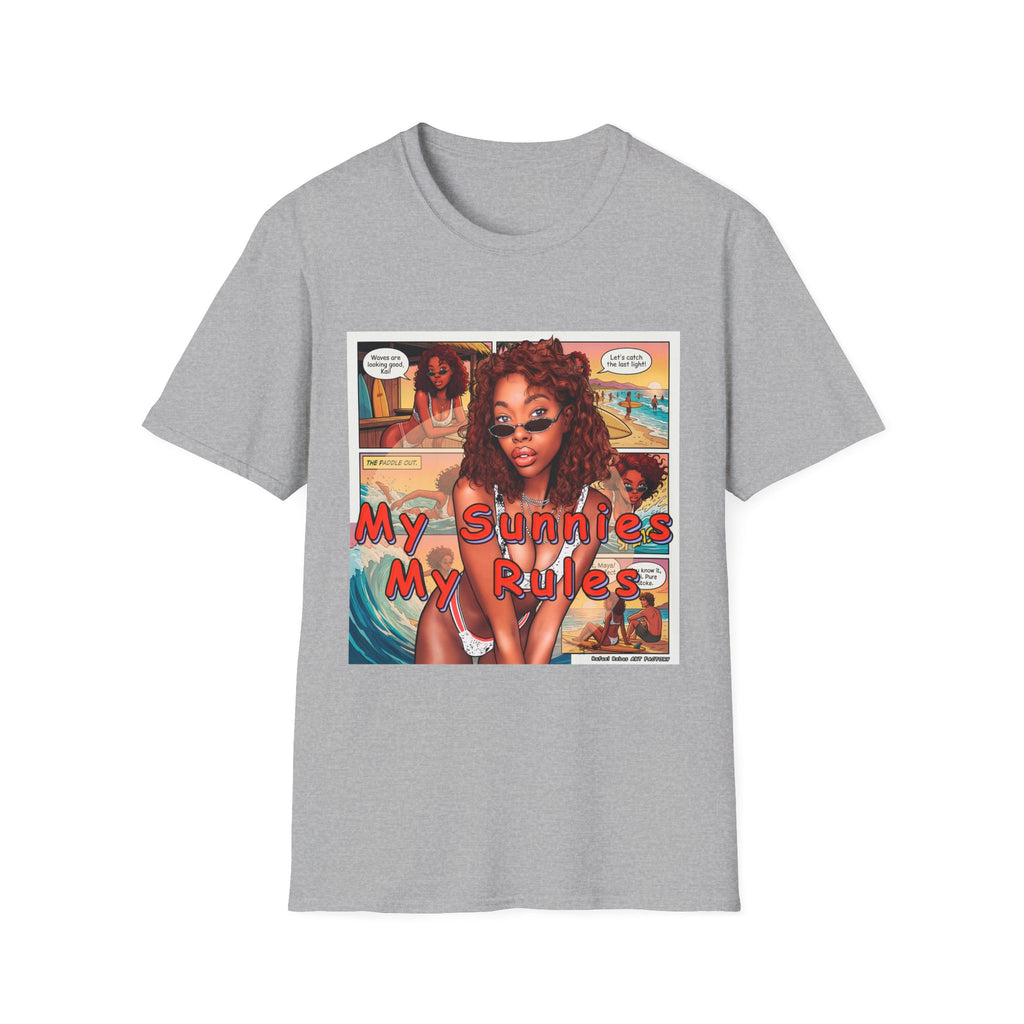 Graphic T-Shirt — "My Sunnies My Rules" Retro Comic Beach Vibe