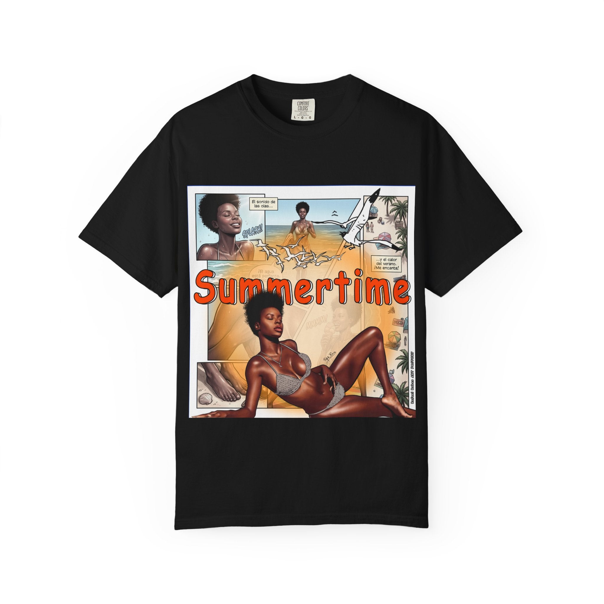 Summertime Retro Beach T-shirt — Vintage Comic Pinup Design