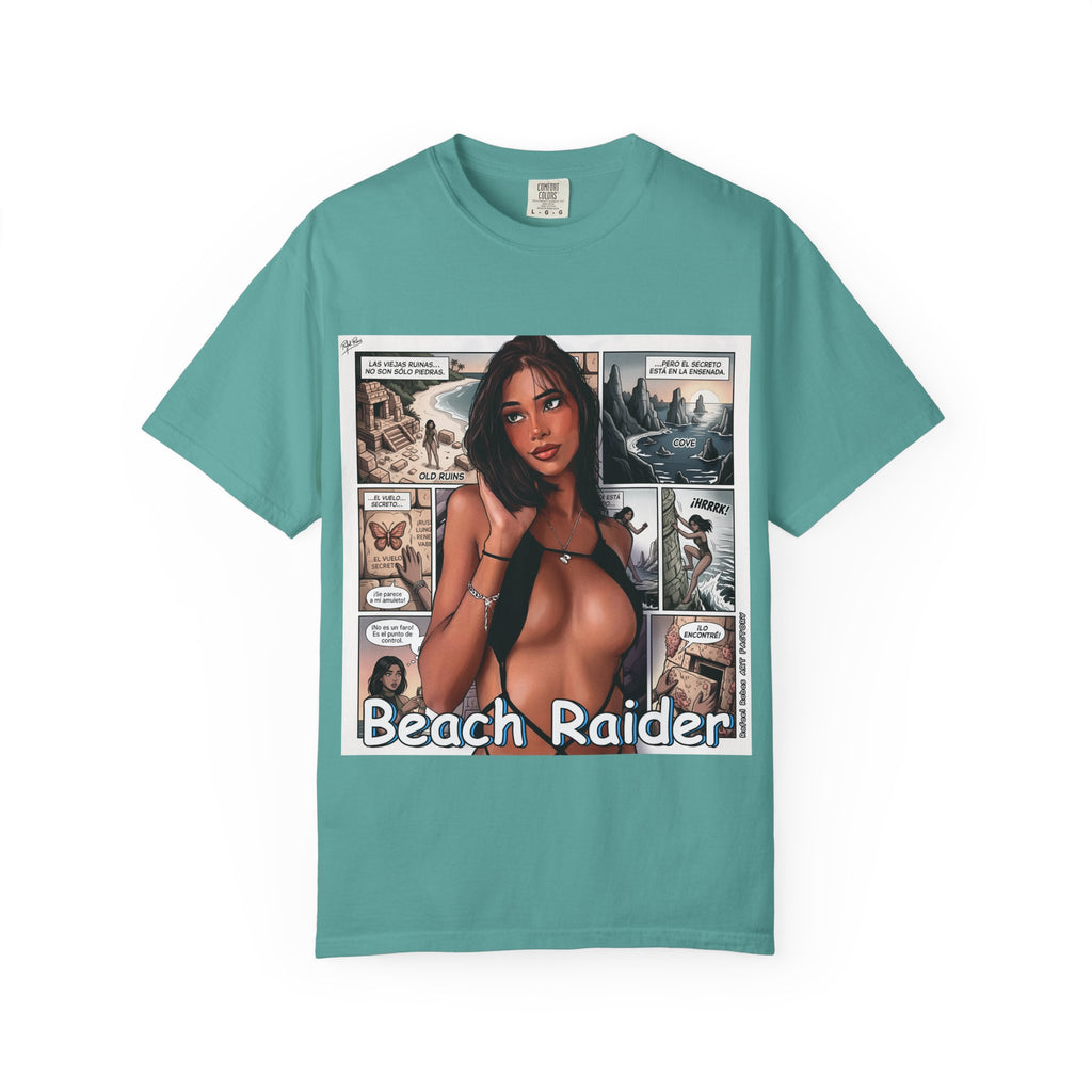 Graphic Tee — "Beach Raider" Pinup Comic Art T-Shirt
