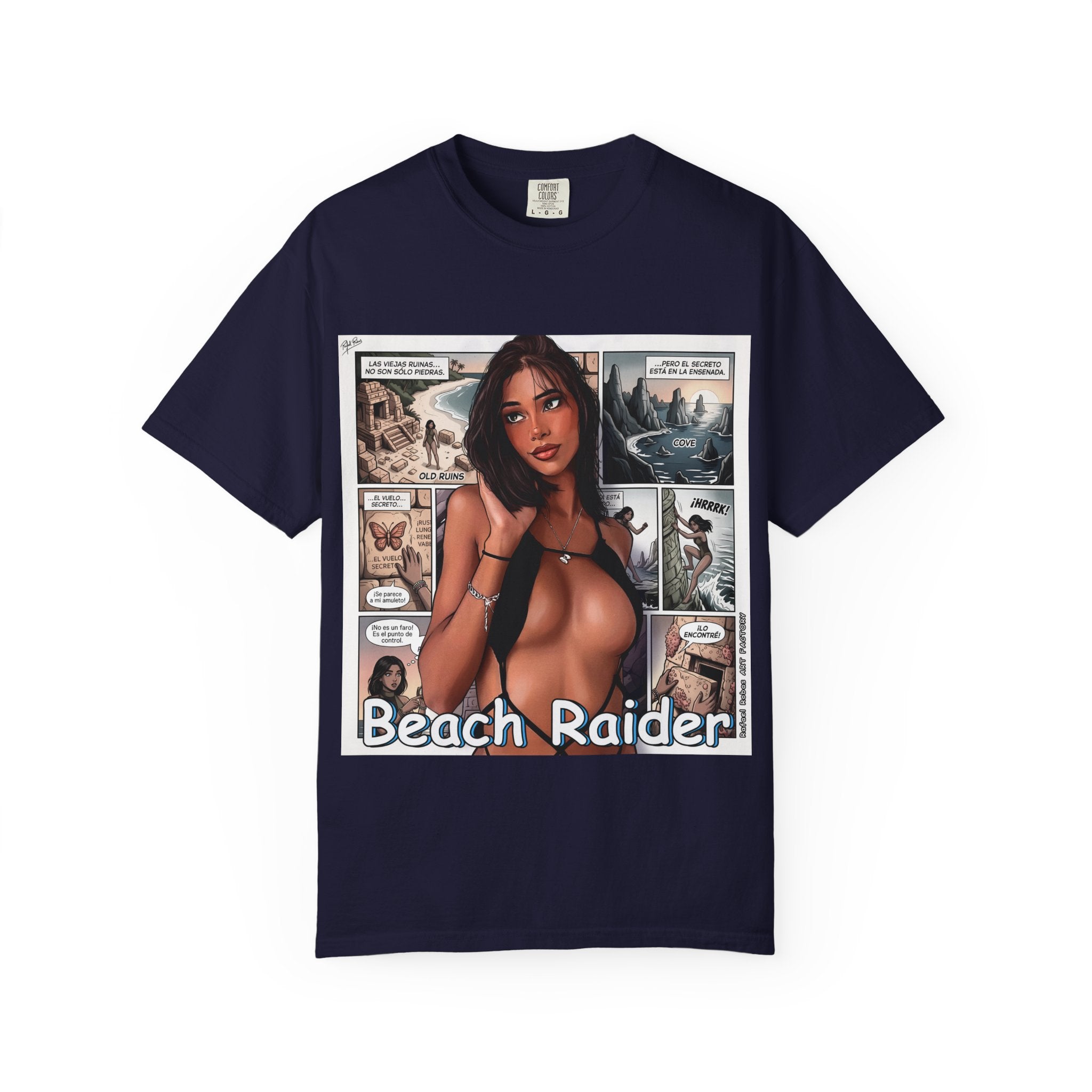 Graphic Tee — "Beach Raider" Pinup Comic Art T-Shirt